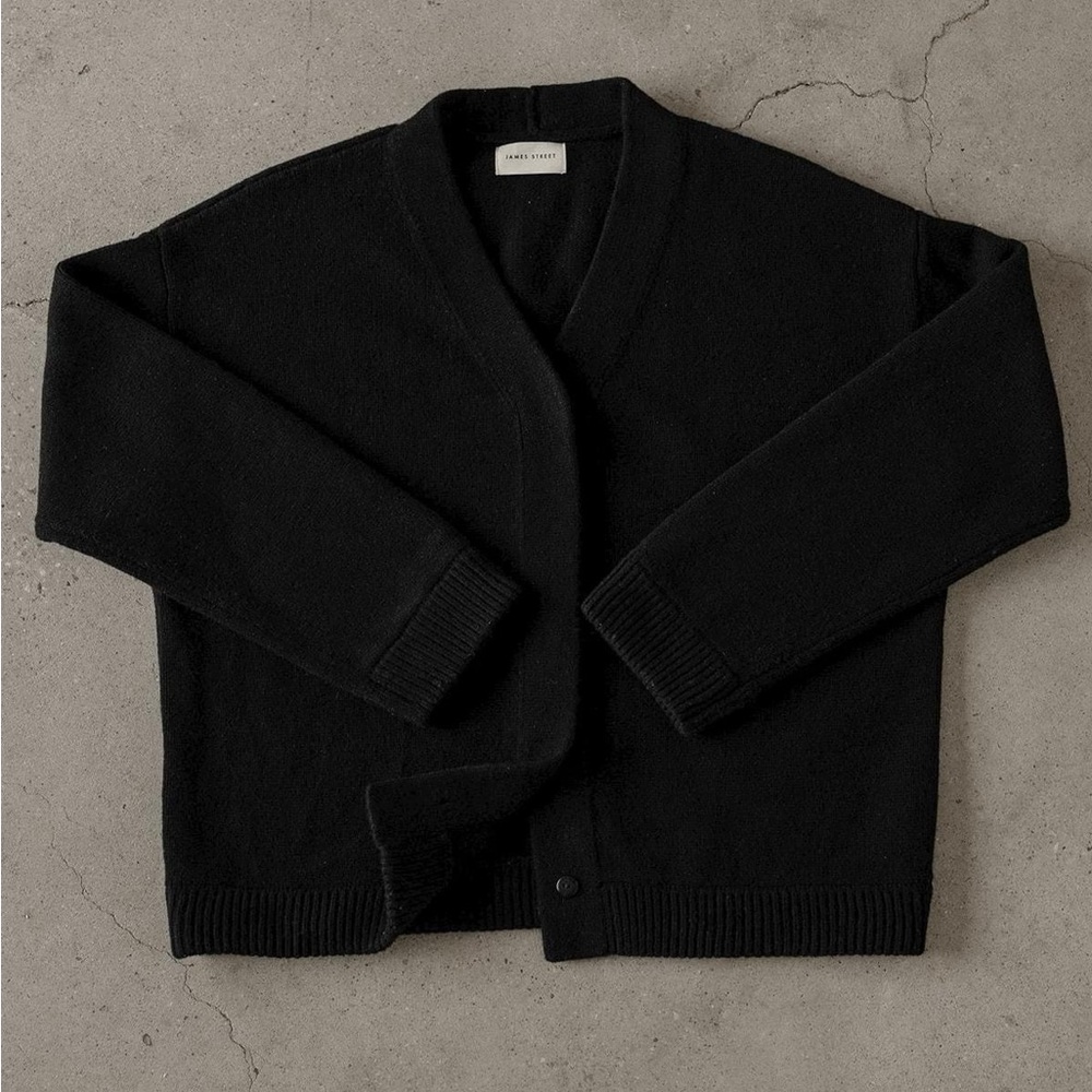 James Street Co, Oversized Wool Black Cardigan